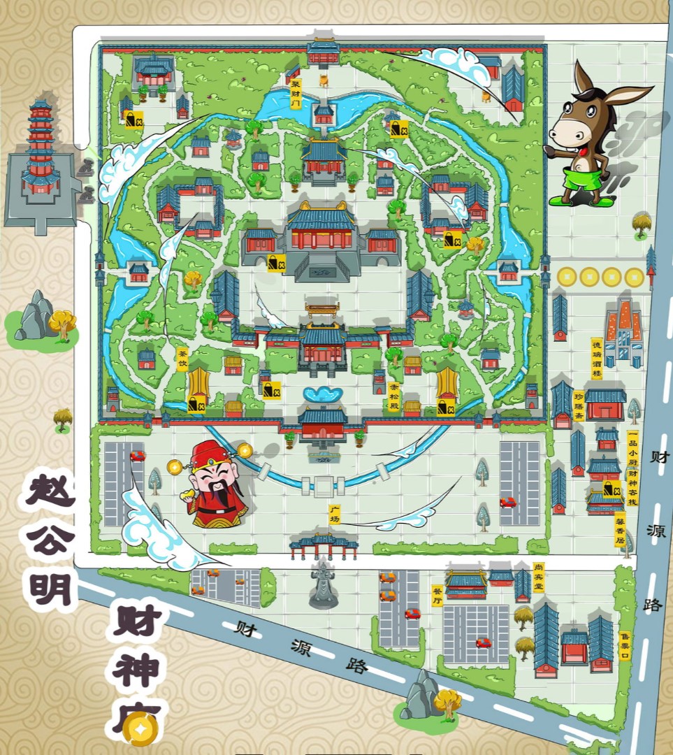 兴宁寺庙类手绘地图